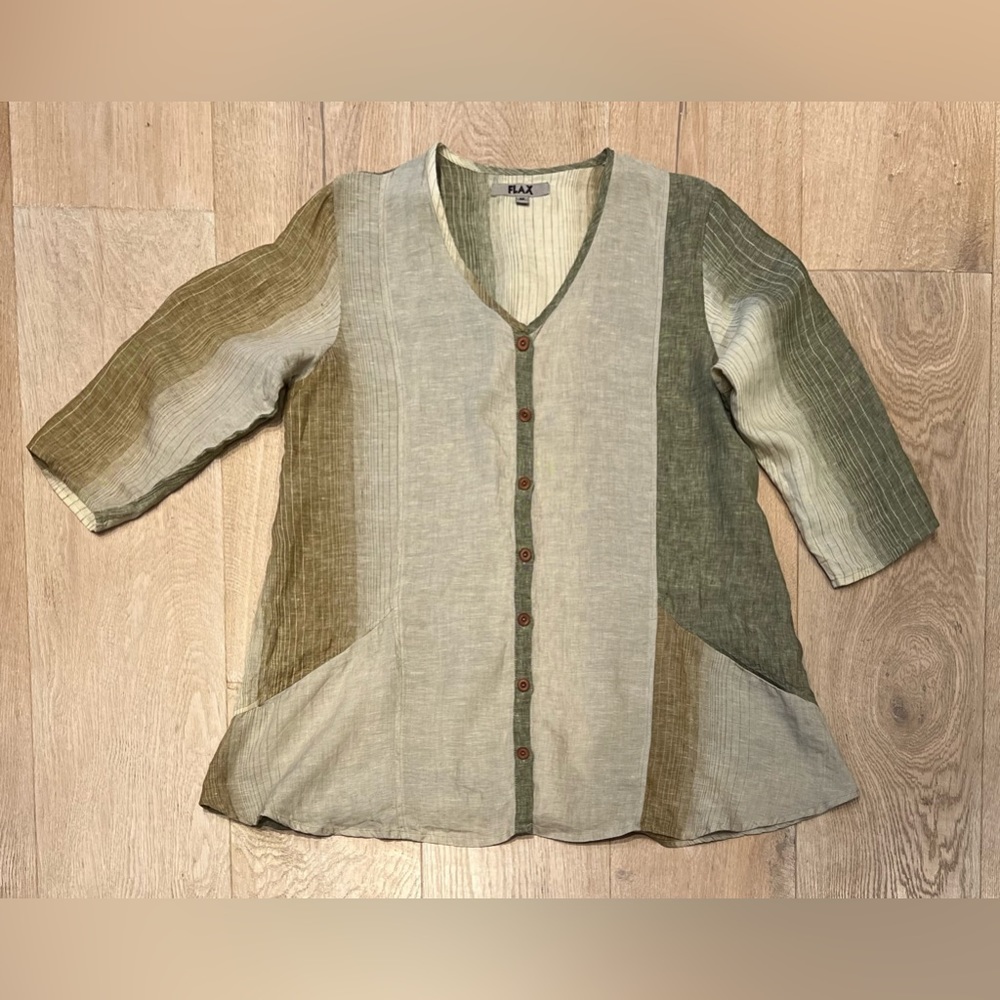 COPY - Flax woman’s linen shirt, blouse, top, tunic jacket, earth tones